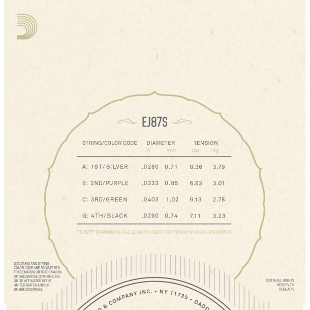 D'Addario EJ87S Ukulele Sopran Titanium